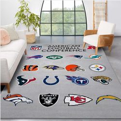 NFL Teams Metallic AFC NFL Area Rug Bedroom Rug Home Decor Floor Decor