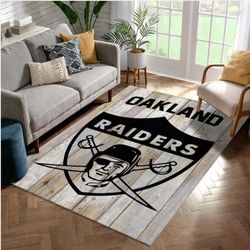 Oakland Raiders Retro NFL Rug Living Room Rug Christmas Gift US Decor 1