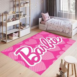 Barbie Font Rug , Kilim Rug, Bathroom Rug, High Quality, Non-Slip, Personalized Gift, Gift For Her, Kids Room Decor