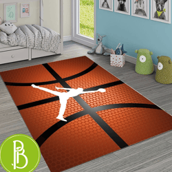 Basketball Decor Patterned Rug Ideal For Basketball Fans And Playing Areas