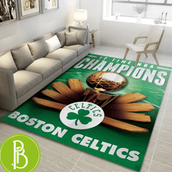 Boston Celtics Skyline Nba Living Room Carpet Rug Add A Touch Of Nba To Your Decor