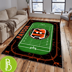 Cincinnati Bengals Themed Area Rug For Football Lovers