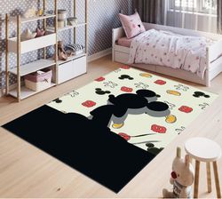 Mickey Pattern Rug, Non-Slip Kids Room Rug, Baby Room Decor Gift For Kids