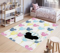 Mickey Pattern Rug, Non-Slip Colorful Rug, Kids Room Rug, Baby Room Decor Gift For Kids