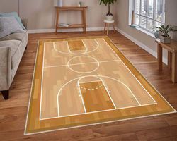 Rugs Carpet Decor, Realistic Basketball Court Rug, Nba Court Rug, Game Room Rug, Children Play Time, Floor Court Area