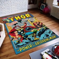 Thor Rug, Thunder God, Magazine Cover, Legendary Hero, Fantastic Rug, Comic Book, Kids Room Rug, Area Rug, Home Decor