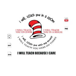 I Will Teach You Now On Zoom, School Gift Svg, Teacher, Teacher Svg, Dr Seuss Hat, Teacher Gifts, Gift For Teachers