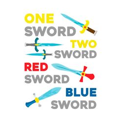 One Sword Two Sword Red Word Blue Sword Svg, Trending Svg, Dr Seuss Svg, Sword Svg, Dr Seuss Sword, Cat In The Hat