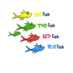 One Fish Two Fish Red Fish Blue Fish Svg, Dr Seuss Svg, Cat In The Hat Svg, Thing 1 Thing 2 Svg, Dr Seuss Quotes, Dr Seu
