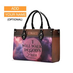 Personalized Leather Bag Custom Name Handbag, Christian Bag Bible Verses Bag Gifts for Women Mom