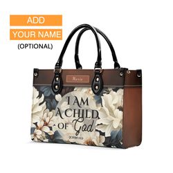Personalized Leather Bag Custom Name Handbag, Christian Bag, Bible Verses, Bag Gifts for Women, Mom