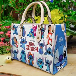 Disney Lilo and Stitch Leather Handbag,  Personalized Stitch Handbag,  Travel Shopping bag