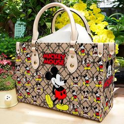 Mickey Handbag,  Disney Leather Handbag, Custom Mickey Women Leather Bag
