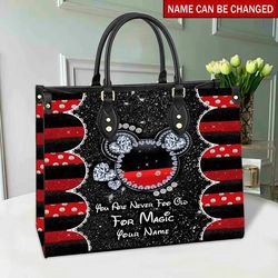 Mickey Handbag,  Disney Leather Handbag, Custom Mickey Women Leather Bag