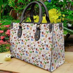 Mickey Mouse Christmas Leather Handbag, Disney Christmas Handbag, Travel  Shopping Bag