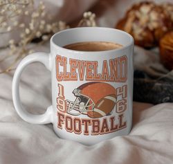 cleveland football mug, vintage style cleveland football coffee mug