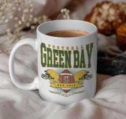 vintage green bay packers football mug, green bay football coffee mug