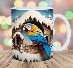 3D Parrot Mug, 11oz And 15oz Mug, Mug Design