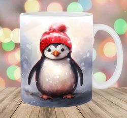 Winter Penguin Mug, 11oz And 15oz Mug, Mug Design