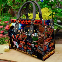 Halloween Horror Characters Leather Bag Purses For Women,Halloween Bags and Purses,Handmade Bag
