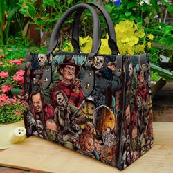 Horror Characters Halloween Leather Bag,Horror Handbag,Halloween Bags and Purses