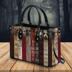 Horror Characters Halloween Leather Bag,Horror Handbag,Halloween Bags and Purses