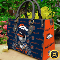 Denver Broncos NFL Jack Skellington Women Leather Bag