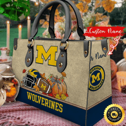 NCAA Michigan Wolverines Autumn Women Leather Bag