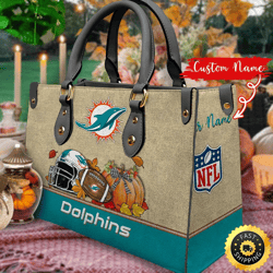 NFL Miami Dolphins Autumn Women Leather Bag