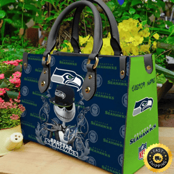 Seattle Seahawks NFL Jack Skellington Women Leather Bag