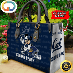 Custom Name Ncaa California Golden Bears Mickey Leather Bag