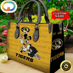 Custom Name Ncaa Missouri Tigers Mickey Leather Bag
