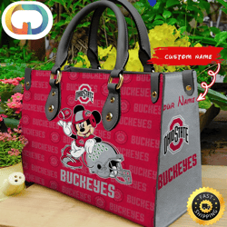 Custom Name Ncaa Ohio State Buckeyes Mickey Leather Bag