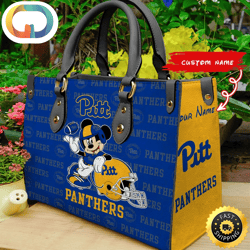 Custom Name Ncaa Pittsburgh Panthers Mickey Leather Bag