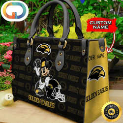 Custom Name Ncaa Southern Miss Golden Eagles Mickey Leather Bag