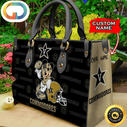 Custom Name Ncaa Vanderbilt Commodores Mickey Leather Bag