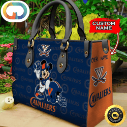 Custom Name Ncaa Virginia Cavaliers Mickey Leather Bag