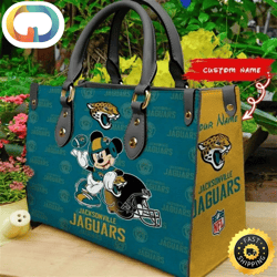 Custom Name NFL Jacksonville Jaguars Leather Bag