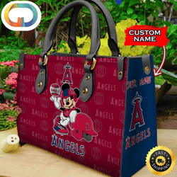 Custom Name USA MLB Los Angeles Angels Mickey Leather Bag