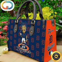 Detroit Tigers Groot Women Leather Hand Bag