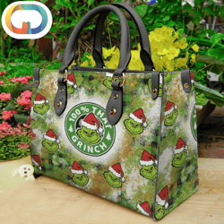 Grinch Face Christmas Leather Bag Grinch Bags And Purses Grinch