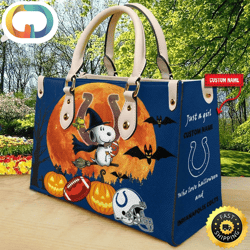 Indianapolis Colts NFL Snoopy Halloween Women Leather Hand Bag