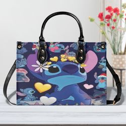Cute Stitch Women Leather Handbag, Travel handbag, Gift for fan
