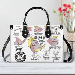 Dumbo Women Leather Handbag, Travel handbag, Gift for her