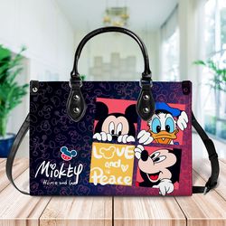 Vintage Mickey Leather HandBag,Mickey Handbag,Love Disney