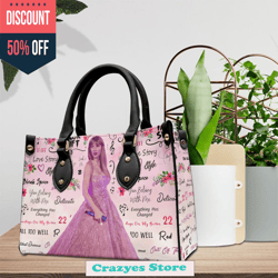 Taylor Swift Quotes Collection Leather Handbag, The Eras Tour Handbag, Gift For Her, Gift For Fan