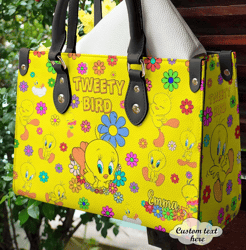 Tweety Bird Leather Hand Bag, Women Leather Hand Bag, Gift for Her, Gift For Lovers