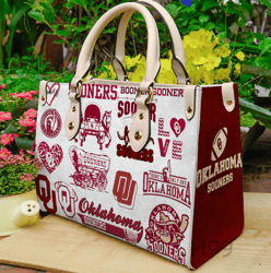 Oklahoma Sooners Leather Hand Bag, Women Leather Hand Bag, Gift for Her, Gift For Lovers