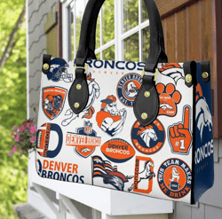 Denver Broncos Leather Hand Bag, Women Leather Hand Bag, Gift for Her, Gift For Lovers