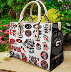 Georgia Bulldogs Leather Hand Bag, Women Leather Hand Bag, Gift for Her, Gift For Lovers